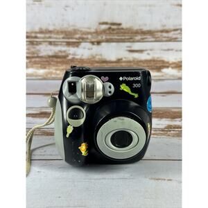 Polaroid 300 Instant Film Camera | Black/Grey | Powers On | Stickered Exterior